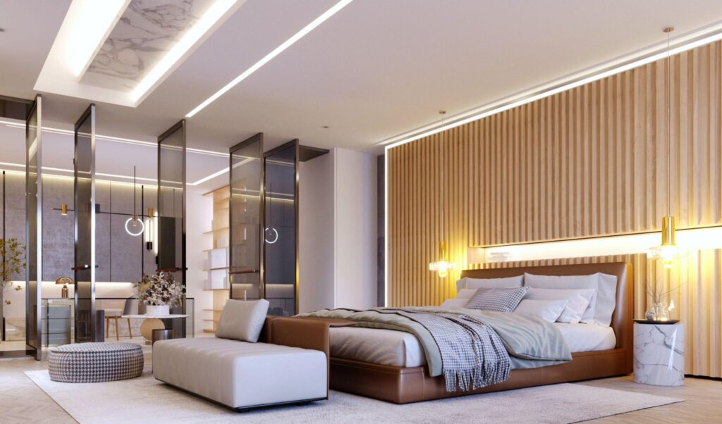 3d interior rendering of bedroom