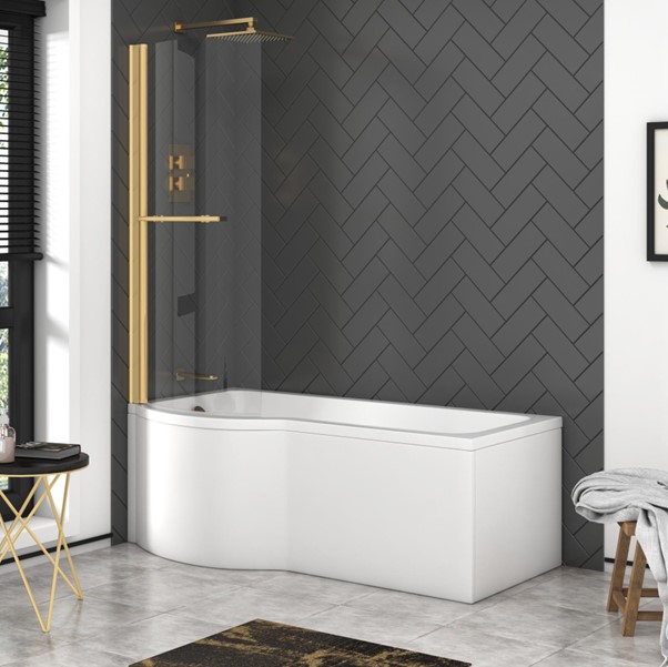 P shaped bathroom